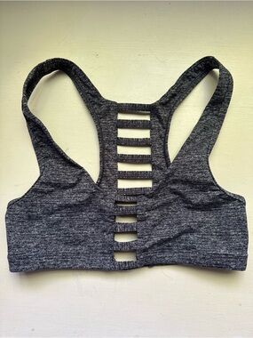 PINK Victoria's Secret Dark Gray Ladder-Back Sports Bra